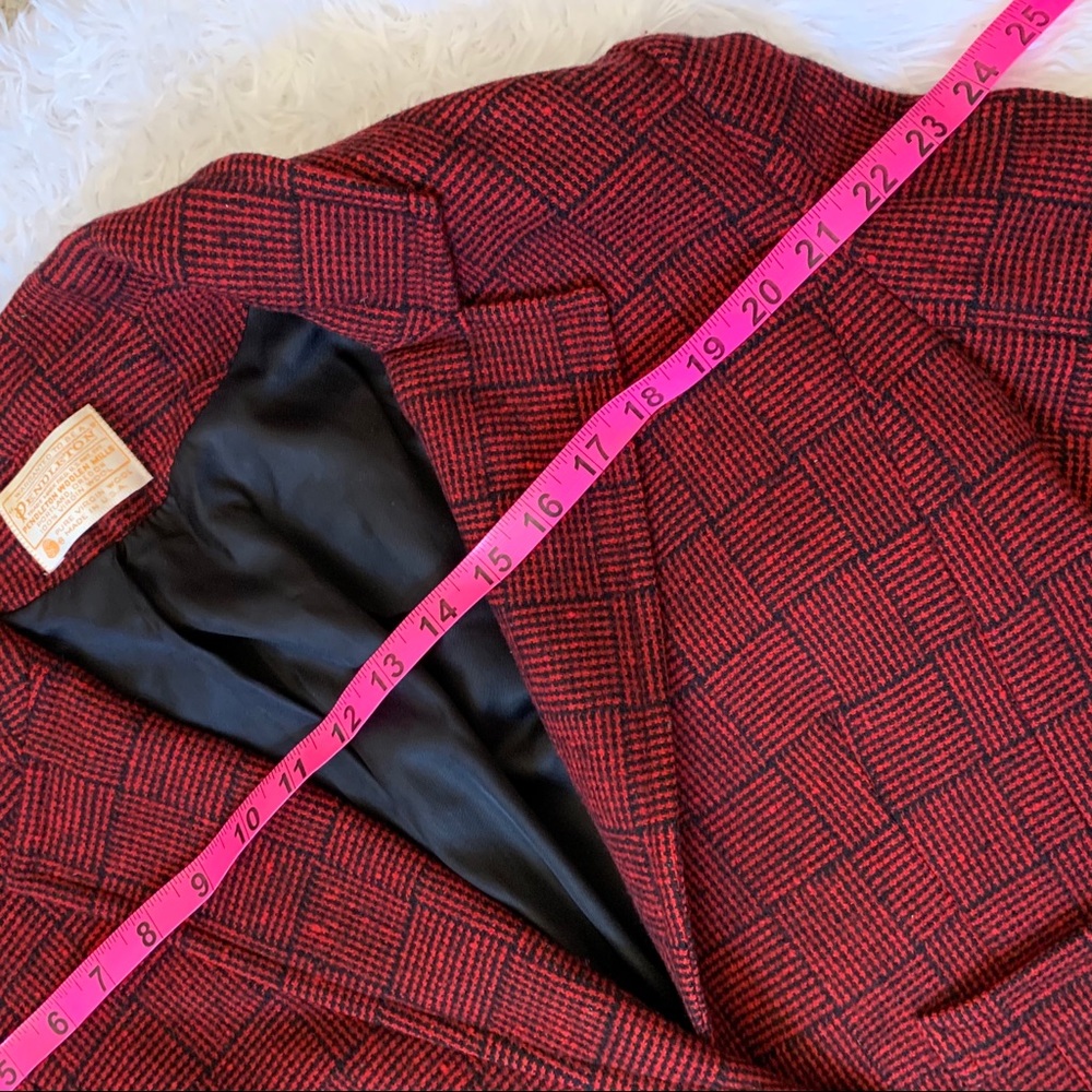 70s Vintage Pendleton Wool 1 Button Striped Blazer - Picture 13 of 13